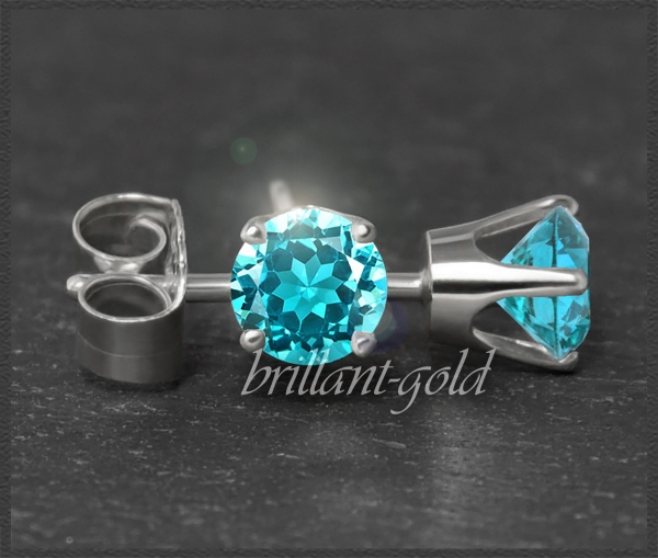 Ohrstecker 585 Gold, Topas türkis 4,5,6,7mm